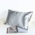 Federa per cuscino in seta artificiale tinta unita, copricuscino in raso liscio per camera da letto. - 72cm*47cm / Grigio