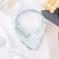Satin blue headband for women, minimalist solid color elastic hair band, comfortable daily wear. - Fresh Blue