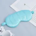Light blue silk sleep mask, smooth satin eye cover for sleeping, travel, and relaxing naps. - Fresh Green