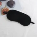 Máscara de sueño opaca de cristal suave de color sólido para viajes, exterior y siesta. - Negro