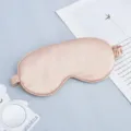 Silk sleep mask for comfortable sleeping, soft shading eye cover with elastic strap for travel and rest - Nude
