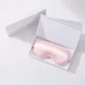Pink silk eye mask gift box, smooth satin sleep mask set with elegant packaging for travel. - Gift Box / Light Pink