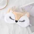 Masque de sommeil en peluche mignon avec cils brodés et bois pailletés pour un repos idéal. - Renne Doré