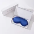 Luxury double-sided silk eye mask with elegant gift box for sleeping, travel and daily rest. - Gift Box / Teal