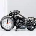 Creative motorcycle alarm clock metal vintage desk clock for bedroom student home decor - Motorcycle Dark Black
