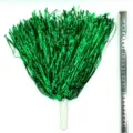 Grüne metallic Cheerleader Pompons mit weißem Griff, Sport Tanz Handblume 30cm length - Gerader Griff 20g / Grün