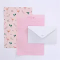 Korean stationery cute flamingo themed aesthetic letter paper envelope set for daily writing. - Flamingo Nature / 3 Envelopes 6 Sheets