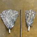 Metallische Cheerleader Pompons mit Kunststoffgriffen silberne Pompoms Tanz Requisiten 2Stk - Gerader Griff 40g / Silber