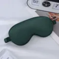 Solid color dark green satin sleep mask for comfortable night sleeping and relaxation. - Grass Green