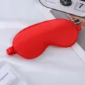 Red silk sleep eye mask smooth shading blindfold for travel resting relaxing at home and office - Red