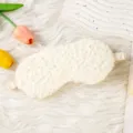 Maschera per dormire in peluche bianco, morbida e traspirante, ideale per il riposo quotidiano. - Bianco avorio