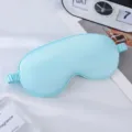 Light blue imitation silk sleeping mask, soft satin blindfold for comfortable sleep travel - Fresh Green
