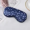 Antifaz para dormir de seda azul marino con estrellas para viaje y siesta, suave y ajustable. - Azul marino