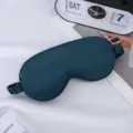 Dark green silk sleep mask, soft satin eye cover for comfortable night sleeping and travel. - Dark Green