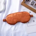 Pure silk sleeping eye mask soft breathable shading travel essential orange variant - Brown