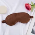 Brown silk sleep mask, comfortable soft satin blindfold for better night sleep and travel use. - Dark Brown
