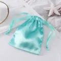 Türkisfarbener Satin Kordelzug Beutel für Schmuck und Aufbewahrung, Tasche Modell Variante. - Grün