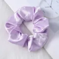 Coletero de pelo de satén morado liso, cinta de pelo de seda suave para mujeres. - Violeta Claro