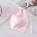Rosa Satin Kordelzugbeutel für Schmuck Geschenkverpackung Aufbewahrung kleine Tasche - Rosa
