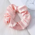 Coletero de satén rosa, elegante cinta de pelo de seda suave para el estilo diario. - Dorado Rosa