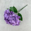 Artificial hydrangea 5-fork large petal silk flower home decor floral arrangement - Dark Purple