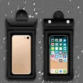 Pochette étanche universelle pour téléphone avec triple étanchéité et fenêtre tactile transparente. - Noir
