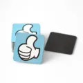Small square thumbs-up fridge magnet set, cute office and school magnetic stickers. - Blue