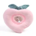 Cute peach pet Elizabethan collar soft plush anti-lick cat dog recovery cone for post surgery care. - Peach