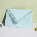 Light blue laser cut lace envelope for wedding invitations birthday greeting cards. Elegant design. - Light Blue