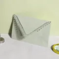 Laser engraved hollow lace envelope for wedding invitation, birthday card, elegant stationery. - Light Green