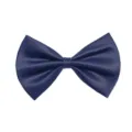 Dunkelblaue Satin Fliege fuer Haustiere und Alltag, elegantes einfarbiges Halsband Zubehoer. - Marineblau