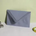 Grey laser cut lace hollow envelope for wedding invitation cards, elegant greeting envelope. - Purple Blue