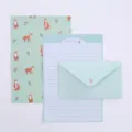 Cute fox stationery set with lined paper, envelope and decorative sheet for writing. - Red Fox / 3 Envelopes 6 Sheets