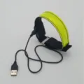 USB oplaadbare LED lichtgevende armband reflecterende band voor nachthardlopen. - Geel