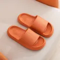 Orange thick sole slide slippers for women and men, comfortable casual home bathroom footwear. - 36-37 / Orange
