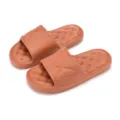 Thick platform cushion slippers, anti-slip soft house slides for women and men, caramel brown. - 36-37 / Orange