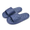 Dark blue massage cushion slides, anti-slip thick sole indoor outdoor couple slippers. - Aquamarine