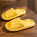 Comfortable yellow thick-soled slide slippers for men and women indoor outdoor wear. - 36-37 / Yellow