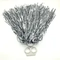 Silberne Cheerleader Pompoms Metallische Pompoms mit Ringgriff fur Tanz Party Sport. - Doppelring 20g / Silber