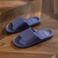 Dark blue home slippers, soft eva non-slip couple house slippers for indoor wear - Dark Blue
