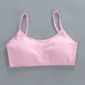 Pink cute girls training bra spaghetti strap padded camisole cotton comfort underwear top - One Size / Pink