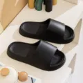 Comfortable Black EVA Home Slippers Lightweight Summer Couple Slide Sandals Casual Shoes - Black