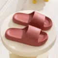 EVA cloud slippers for women and men, thick sole anti-slip home shower slides brick red. - Red