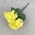 Artificial hydrangea 5 forks silk flower yellow home wedding decor floral arrangement - Bright yellow