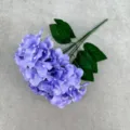 Artificial Hydrangea 5-Prong Silk Flower Purple Fake Floral Arrangement Home Decor - Blue Purple