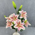 Artificial lily flower bouquet detail view, perfect for wedding and home tabletop decor. - No. 19