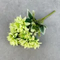 Künstlicher 7-Kopf Dahlien Blumenstrauß Detailansicht, künstliche grüne Blumen für Heimdeko - Grün