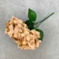 Artificial hydrangea silk flower for home wedding decor, detailed view of single stem with petals. - Light Coffee