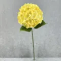 Yellow artificial hydrangea flower detail shot, perfect for wedding and home decor. - Bright yellow