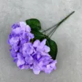 Artificial purple hydrangea flower bunch faux silk floral decor wedding home party ornament - Deep purple